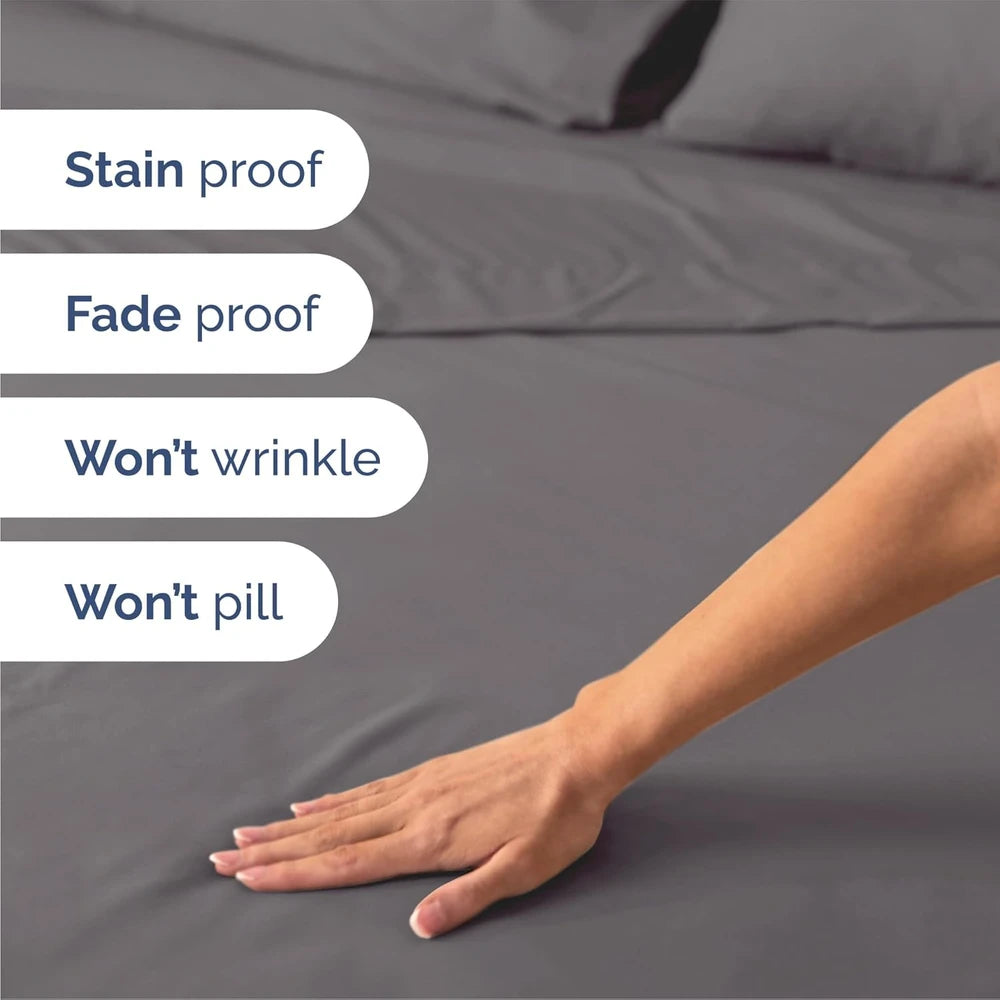 Dark Grey Microfiber Sheet Set